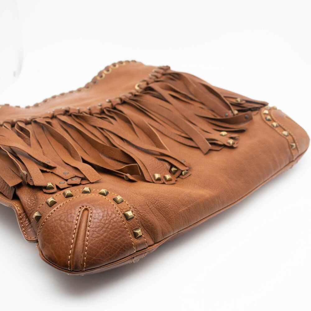 Michael Kors Collection Fringe Tassel Western Leather Hobo Bag MADE IN ITALY - Picture 4 of 10
